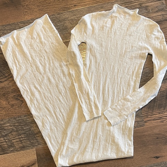 Skims Knit Lace Turtleneck Maxi dress Ivory - Picture 3 of 6